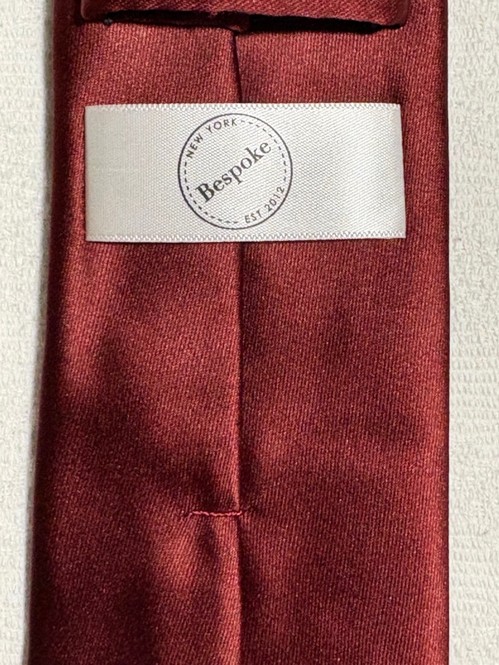 New York Bespoke Burgundy Slim Tie 2.75" – Solid Dark Red Men's Necktie